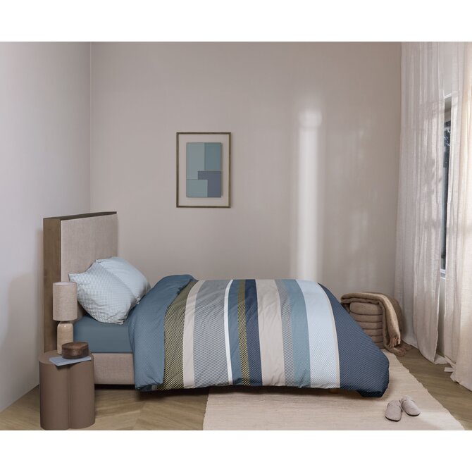 Beddinghouse Dekbedovertrek Hylke Blauw 200x200/220 cm