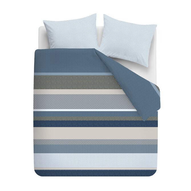 Beddinghouse Dekbedovertrek Hylke Blauw 200x200/220 cm