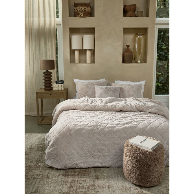 Rivièra Maison Dekbedovertrek Dreamfur Zand 240x200/220 cm