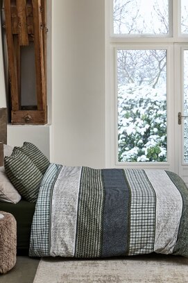 Rivièra Maison Dekbedovertrek Tailor Blauw Groen 260x200/220 cm