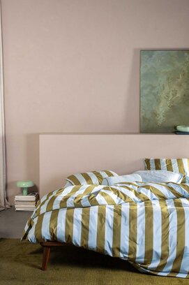 Essenza Minte Stripe Dekbedovertrek Cedar green - Ice blue 260x200/220
