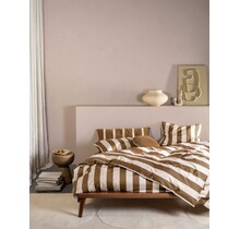 Essenza Minte Stripe Dekbedovertrek Slate brown - Vanilla 200x200/220