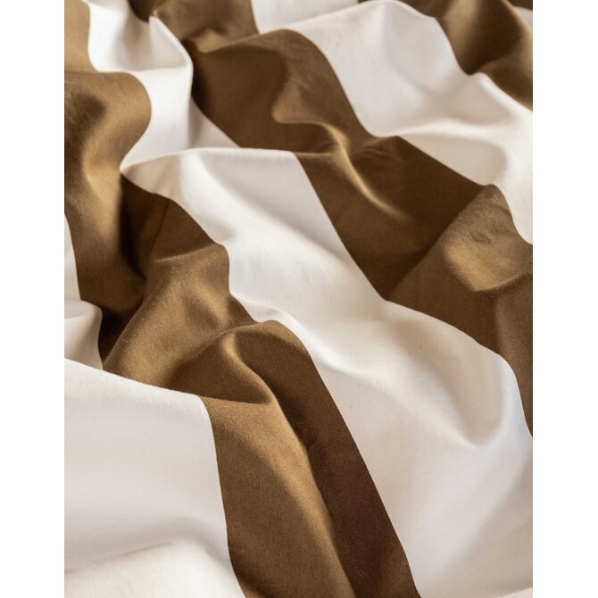 Essenza Minte Stripe Dekbedovertrek Slate brown - Vanilla 200x200/220