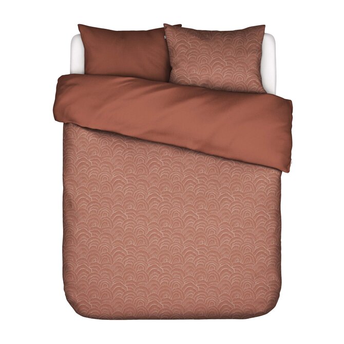 Essenza Raye Dekbedovertrek Terracotta 240x200/220