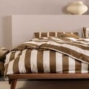 Essenza Essenza Minte Stripe Dekbedovertrek Slate brown - Vanilla 140x200/220
