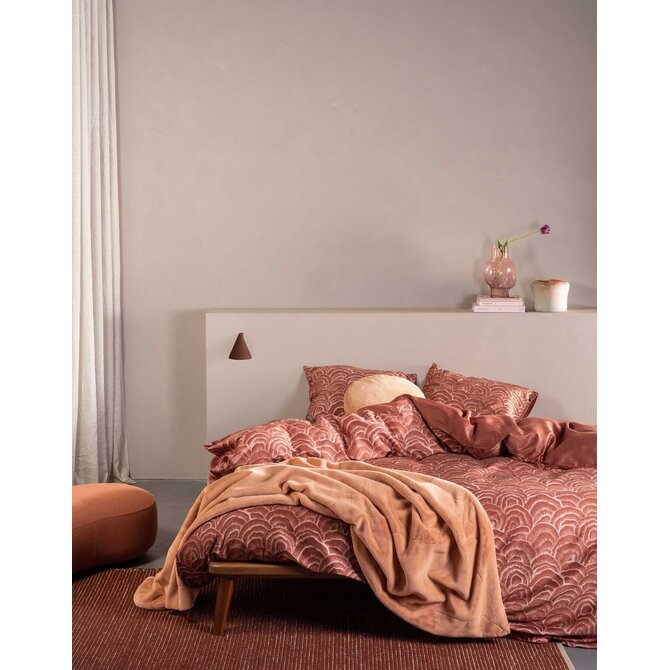 Essenza Raye Dekbedovertrek Terracotta 200x200/220