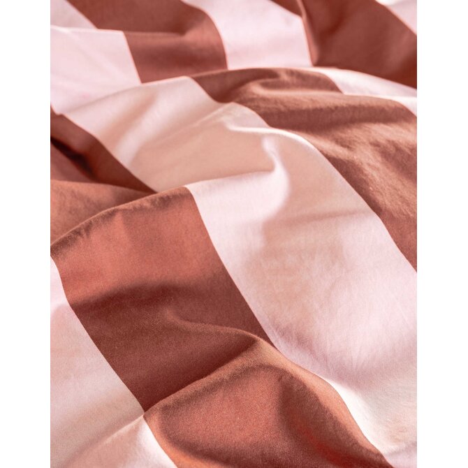 Essenza Minte stripe Dekbedovertrek Terracotta - Blush pink 140x200/220