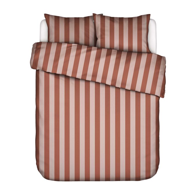 Essenza Minte stripe Dekbedovertrek Terracotta - Blush pink 140x200/220