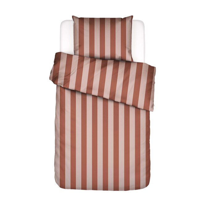 Essenza Minte stripe Dekbedovertrek Terracotta - Blush pink 140x200/220