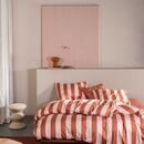 Essenza Essenza Minte stripe Dekbedovertrek Terracotta - Blush pink 240x200/220