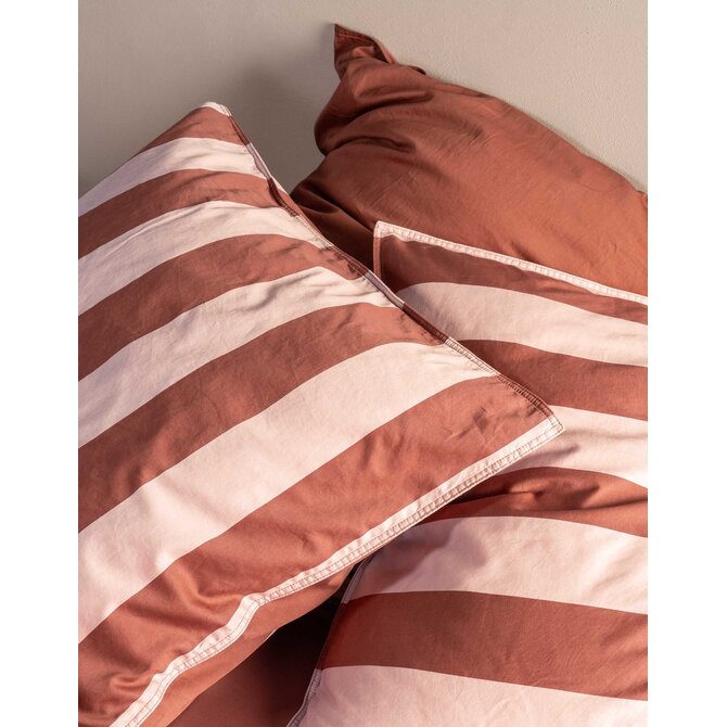Essenza Minte stripe Dekbedovertrek Terracotta - Blush pink 240x200/220