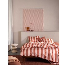 Essenza Minte stripe Dekbedovertrek Terracotta - Blush pink 260x200/220
