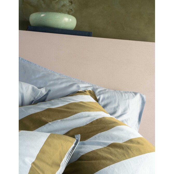 Essenza Minte Stripe Dekbedovertrek Cedar green - Ice blue 240x200/220