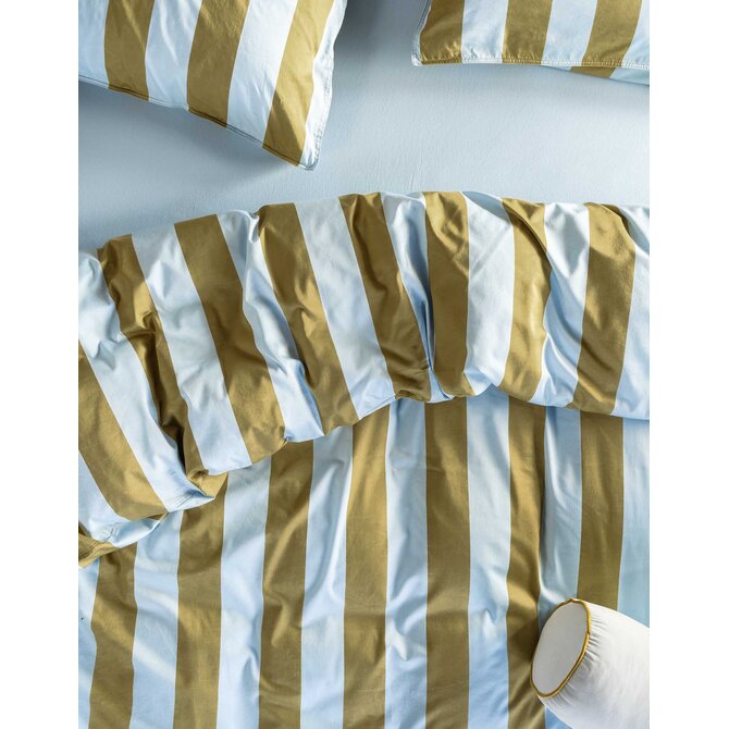 Essenza Minte Stripe Dekbedovertrek Cedar green - Ice blue 240x200/220