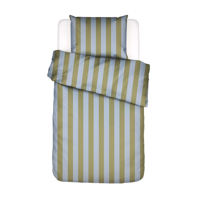 Essenza Minte Stripe Dekbedovertrek Cedar green - Ice blue 240x200/220