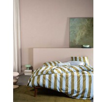 Essenza Minte Stripe Dekbedovertrek Cedar green - Ice blue 200x200/220