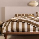 Essenza Essenza Minte Stripe Dekbedovertrek Slate brown - Vanilla 260x200/220