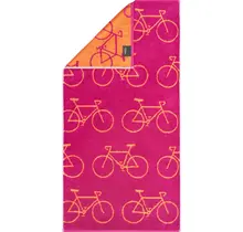 Cawö Velo Allover Fahrrad 6299 Handdoek pink 50x100