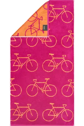 Cawö Velo Allover Fahrrad 6299 Handdoek pink 50x100