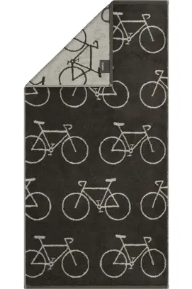 Cawö Velo Allover Fahrrad 6299 Handdoek basalt 50x100