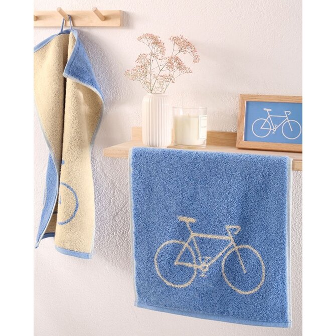 Cawö Postcard Towels 100 Gastendoekje Fahrrad / capri 30x50