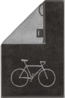 Cawö Postcard Towels 100 Gastendoekje Fahrrad / basalt 30x50