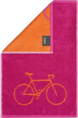 Cawö Postcard Towels 100 Gastendoekje Fahrrad / pink 30x50