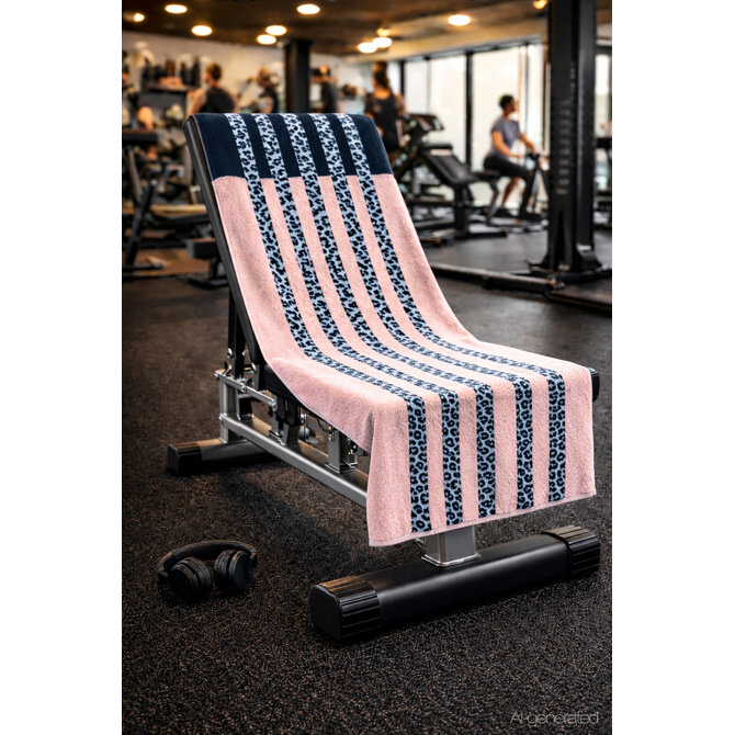 CAWÖ Fitness- & Gym-Handdoek Leo Stripe 6291 Fitnesstuch powder blue 50x130