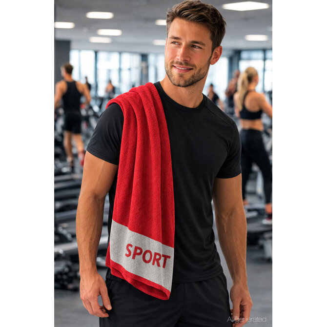 CAWÖ Fitness- & Gym-Handdoek Sport 6290 Fitnesstuch red 50x130