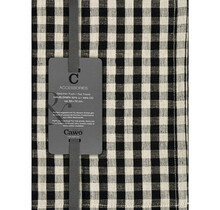 Cawö Linen Classics Karo Theedoek 538 zwart 50x70