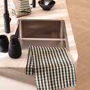 Cawö Cawö Linen Classics Karo Theedoek 538 zwart 50x70