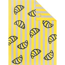 Cawö Cawö Prints & Stripes Croissants Theedoek 544 stein/geel 50x70
