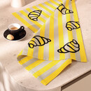 Cawö Cawö Prints & Stripes Croissants Theedoek 544 stein/geel 50x70