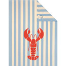 Cawö Cawö Prints & Stripes Hummer Theedoek 542 blauw/natuur 50x70