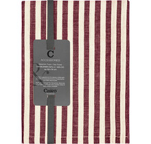 Cawö Linen Classics Streifen Theedoek 537 burgundy 50x70
