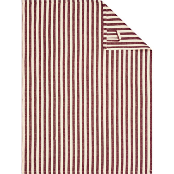 Cawö Linen Classics Streifen Theedoek 537 burgundy 50x70
