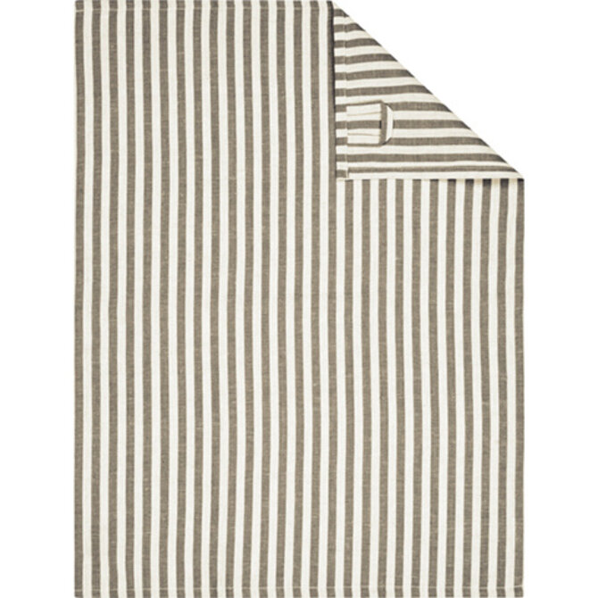 Cawö Linen Classics Streifen Theedoek 537 metal 50x70