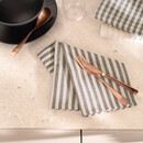 Cawö Cawö Linen Classics Streifen Theedoek 537 metal 50x70