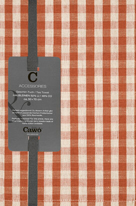 Cawö Linen Classics Karo Theedoek 538 koper 50x70
