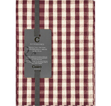Cawö Linen Classics Karo Theedoek 538 burgundy 50x70