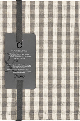 Cawö Linen Classics Karo Theedoek 538 metal 50x70