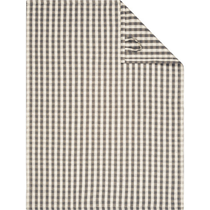 Cawö Linen Classics Karo Theedoek 538 metal 50x70