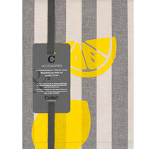 Cawö Prints & Stripes Zitronen Theedoek 541 platin/grijs 50x70