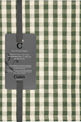 Cawö Linen Classics Karo Theedoek 538 olive 50x70