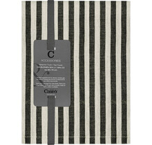 Cawö Linen Classics Streifen Theedoek 537 zwart 50x70