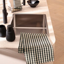 Cawö Cawö Linen Classics Streifen Theedoek 537 zwart 50x70