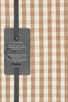 Cawö Linen Classics Karo Theedoek 538 natuur 50x70