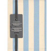 Cawö Prints & Stripes Streifen Theedoek 546 blauw/natuur 50x70