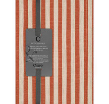 Cawö Linen Classics Streifen Theedoek 537 koper 50x70