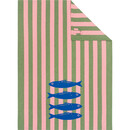 Cawö Cawö Prints & Stripes Sardinen Theedoek 543 olive/rosa 50x70